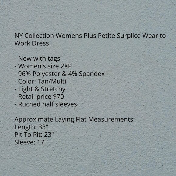 NY Collection Plus Petite Surplice Wear Dress - Picture 7 of 7